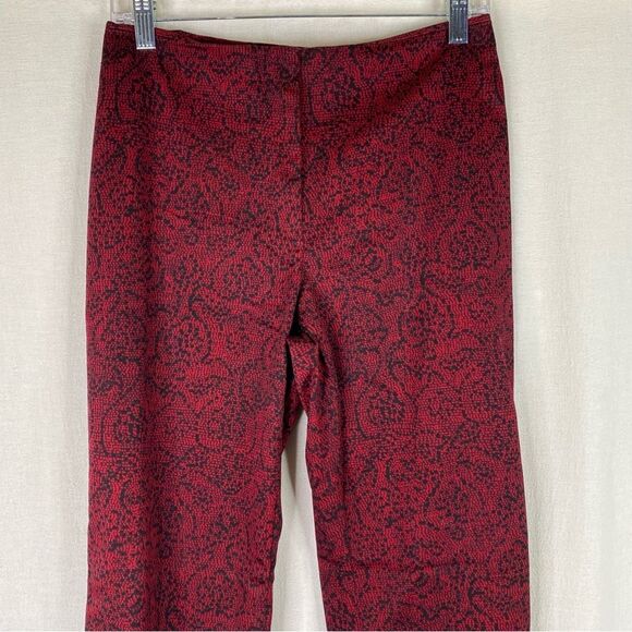 Sigrid Olsen Red Black Printed Dress Pants 6 - Picture 3 of 10